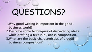 Rules of good writing in business world. power point presentation. | PPT