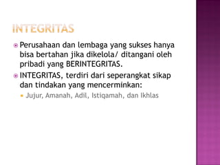 P peningkatan integritas individu perusahaan | PDF