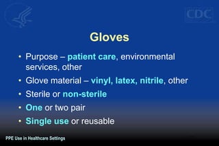 CDC Guidance For PPE in Healthcare settings | PPT
