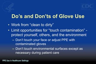 CDC Guidance For PPE in Healthcare settings | PPT