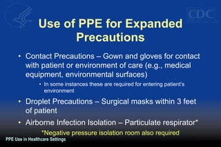 CDC Guidance For PPE in Healthcare settings | PPT
