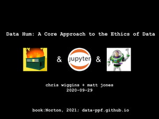Data Hum: A Core Approach to the Ethics of Data
& &
chris wiggins + matt jones
2020-09-29
book:Norton, 2021; data-ppf.github.io
 