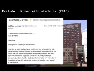Prelude: dinner with students (2015)
 