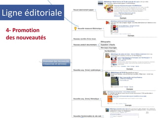 20
4- Promotion
des nouveautés
Ligne éditoriale
 