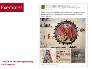 Exemples
68
La PAGE de Patrimoine[s] écrit[s]
en Bourgogne
 