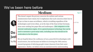 We’ve been here before
Insert quote from Blaise here
 