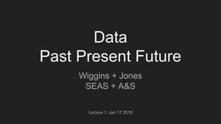Data
Past Present Future
Wiggins + Jones
SEAS + A&S
Lecture 1: Jan 17 2018
 