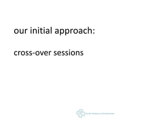 our initial approach:

cross-over sessions
 