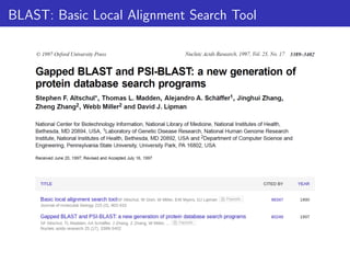 BLAST: Basic Local Alignment Search Tool
 