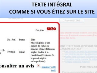 TEXTE INTÉGRAL
COMME SI VOUS ÉTIEZ SUR LE SITE
 
