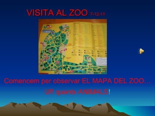 VISITA AL ZOO  7-12-11 Comencem per observar EL MAPA DEL ZOO… Uf! quants ANIMALS ! 