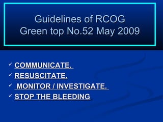 Pph Rcog Guidelines.pdf Pph | PPT