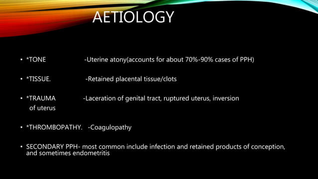 Post Partum Haemorrhage (B-Lynch, Stepwise uterine devascularization) | PPT