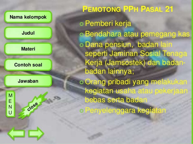 Contoh Pph Pasal 21 Usaha Npp Soal Pembukuan
