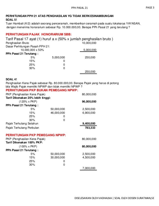 18++ Conto soal dan jawaban tentang pph pasal 21 ideas
