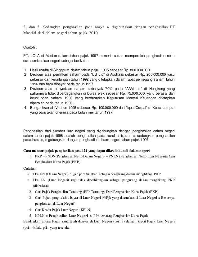 Perhitungan Pph Pasal 24