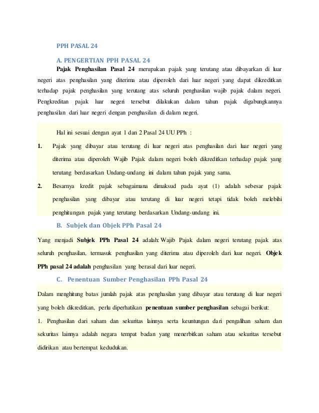 Contoh Soal Pph Pasal 24 Dan Pembahasannya Dunia Belajar