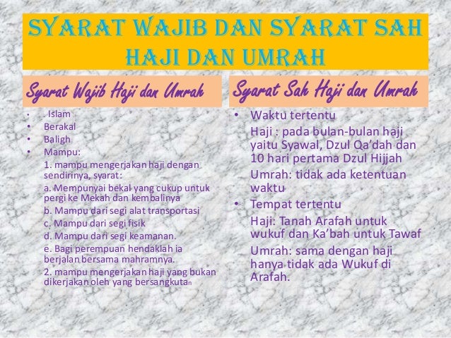 Syarat Wajib Haji Dan Umrah Tingkatan 4 - Syarat Wajib Haji Dan Umrah