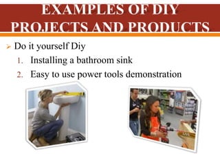  Do it yourself Diy
1. Installing a bathroom sink
2. Easy to use power tools demonstration
 