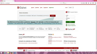 Escribimos en el buscador y pulsamos ‘’buscar’’. Por ejemplo, yo hice la búsqueda por:
“desinfec* OR antimicrobi* OR “antiséptico”) AND (odon* OR estomatolog*) (oral OR buc*)’’
 