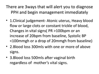 Trickling Sign PPH MANAGEMENT.pptx for obstetrics emergencies | PPTX