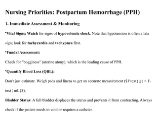 Comprehensive Nursing Management of Postpartum Hemorrhage (PPH) for