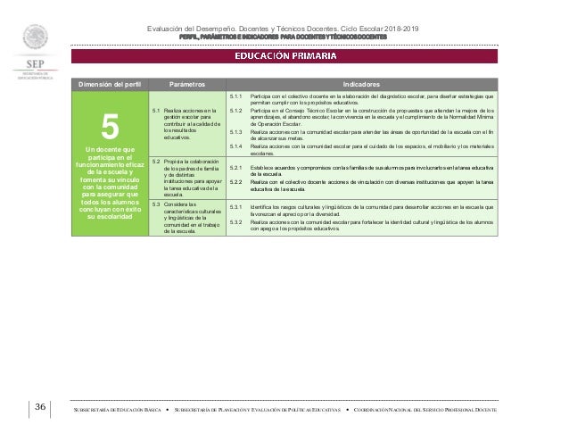 PERFIL, PARÁMETROS E INDICADORES PARA DOCENTES DE