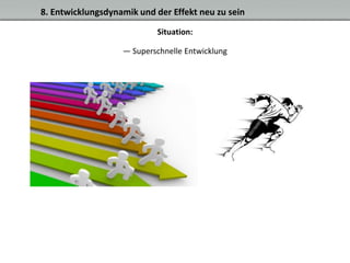 8. Entwicklungsdynamik und der Effekt neu zu sein

                            Situation:

                   — Superschnelle Entwicklung
 