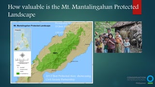 MMPL Management
MMPL is managed by a Protected Area Management Board
(PAMB)
• composed of 71 members
• affirmed by the DEN...