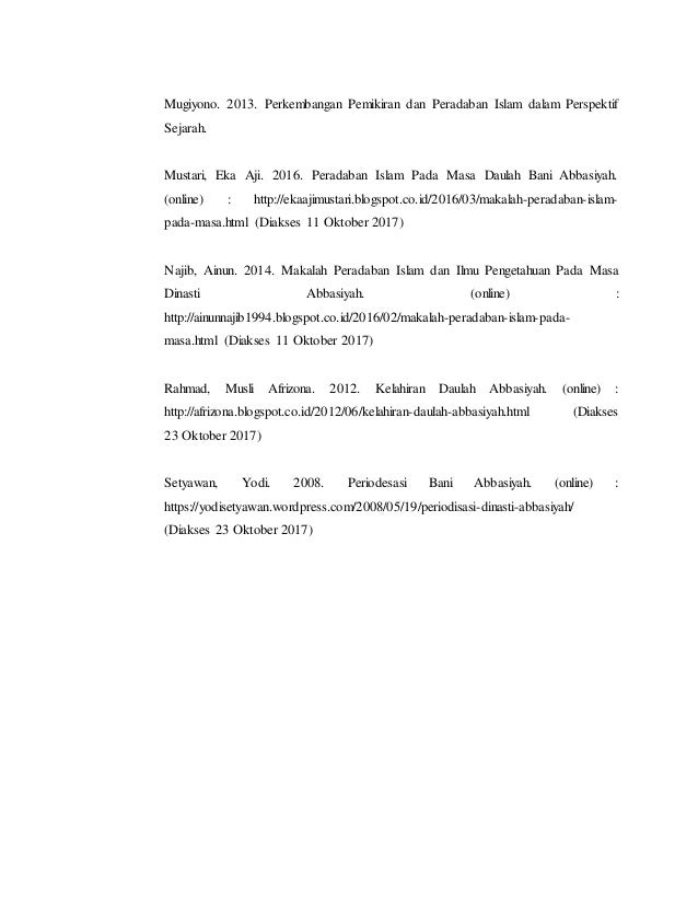 Pemikiran Dan Peradaban Islam Masa Bani Abbasiyah