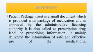 Package Inser Labeling Patient Package Insert and PPL CMT.pptx
