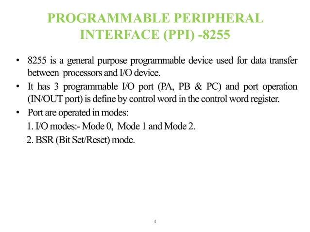 PROGRAMMABLE PERIPHERAL INTERFACE (PPI) -8255 | PPT