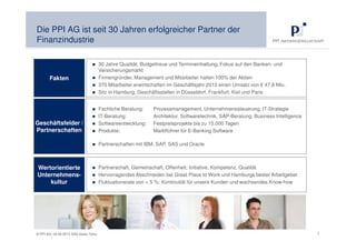 1 
Die PPI AG ist seit 30 Jahren erfolgreicher Partner der 
Finanzindustrie 
Fakten 
 30 Jahre Qualität, Budgettreue und T...