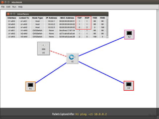 Packets Captured After : h1 ping -c1 10.0.0.2 55 / 61
 