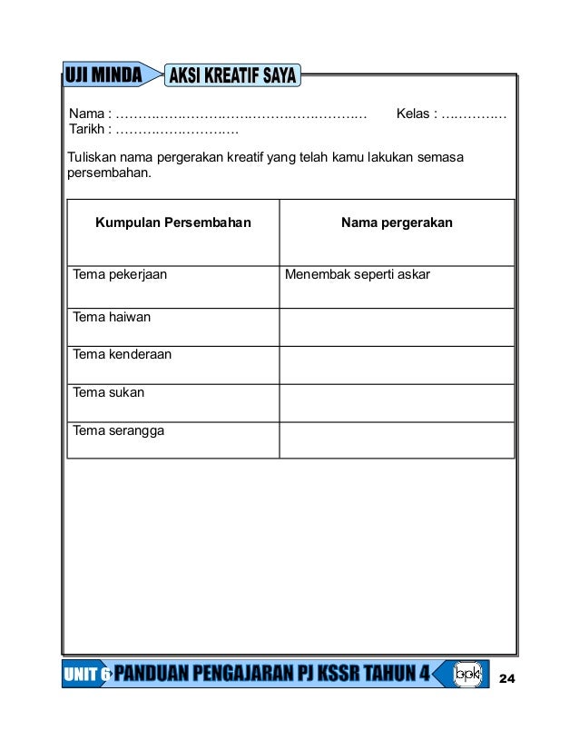 Panduan Pengajaran Pendidikan Jasmani KSSR Tahun 4