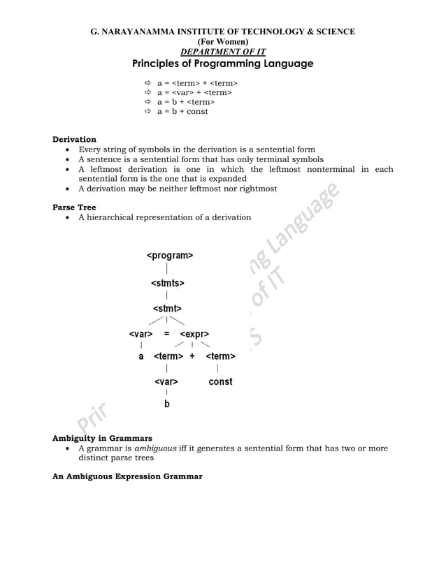 Principles of programming languages. Detail notes | PDF | Programming ...