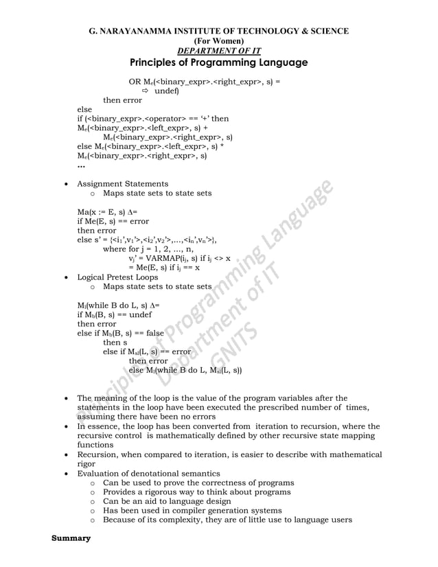 Principles of programming languages. Detail notes | PDF | Programming ...