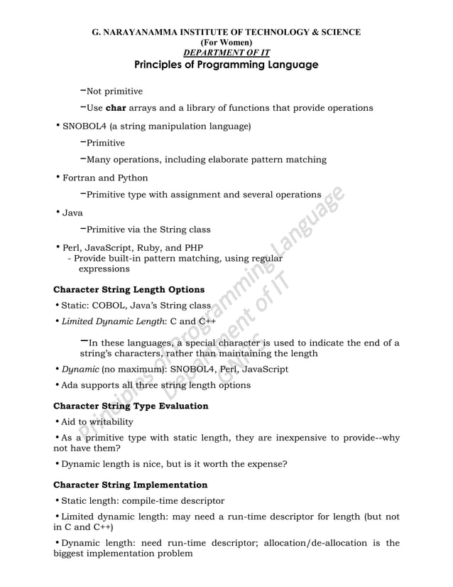 Principles of programming languages. Detail notes | PDF | Programming ...