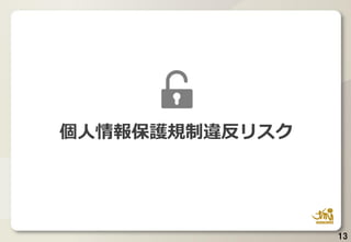 13
個人情報保護規制違反リスク
 