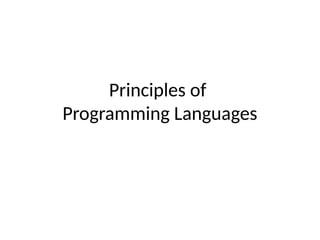 Principles of programming language intro | PPTX