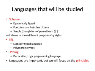 Principles of programming language intro | PPTX