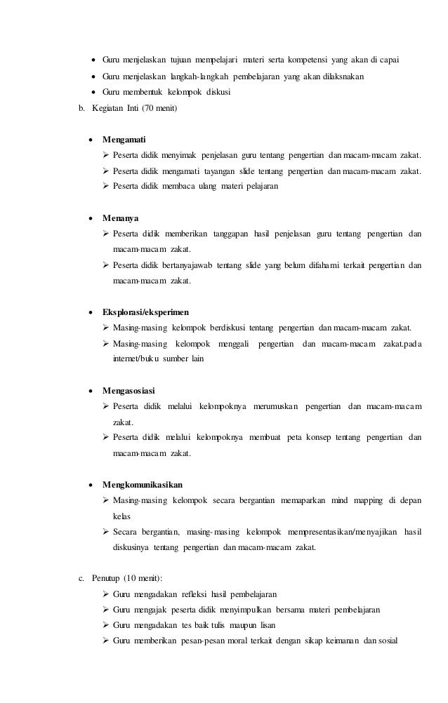 Rpp Pai Kls 9 Bab Zakat Fitrah Dan Mal - Rpp Zakat Kelas 9 ...