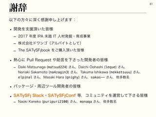 ҎԼͷํʑʹਂ͘‫ँײ‬ਃ্͛͠·͢ɿ
w ։ൃΛࢧԉ௖͍ͨօ༷
r ೥౓*1ະ౿*5ਓࡐൃ۷ɾҭ੒ࣄ‫ۀ‬
r ‫ࣜג‬ձࣾυϫϯΰʢΞϧόΠτͱͯ͠ʣ
r 5IF45:4'*CPPLΛ͝ߪೖ௖͍ͨօ༷
w ೤৺ʹ1VMM3FRVFTU΍ॿ‫ݴ‬ΛԼͬͨ͞։ൃऀͷօ༷
r %BJLJ.BUTVOBHB	matsud224
͞Μɼ%BJDIJ0PIBTIJ	leque
͞Μɼ
/PSJBLJ4BLBNPUP	na4zagin3
͞Μɼ5BLVNB*TIJLBXB	nekketsuuu
͞Μɼ
elpinal͞Μɼ.BTBLJ)BSB	qnighy
͞Μɼsakas--͞Μɼଞଟ਺໊
w ύοέʔδɾपลπʔϧ։ൃऀͷօ༷
w 45:4'*4MBDLɾ45:4'*$POG౳ɼίϛϡχςΟΛӡӦͯ͠Լ͞Δօ༷
r /BPLJ,BOFLP	puripuri2100
͞Μɼmonaqa͞Μɼଞଟ਺໊
ँࣙ

 