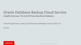 Oracle Database Backup Cloud Service | PDF