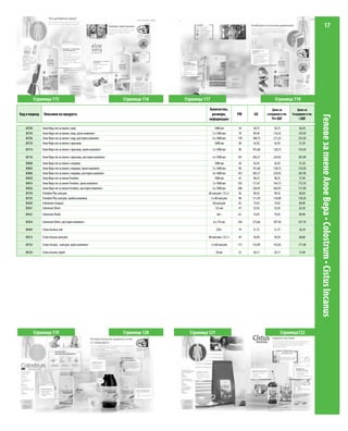17




           Страница 115                                               Страница 116   Страница 117                                          Страница 118
                                                                                                Количество,                              Цена за           Цена за
Код и подкод    Описание на продукта                                                             размери,             PW     GV      сътрудник в лв.   Сътрудник в лв.




                                                                                                                                                                         Гелове за пиене Алое Вера • Colostrum • Cistus Incanus
                                                                                                информация                              без ДДС             с ДДС

   80700       Алое Вера гел за пиене с мед                                                            1000 мл         34    38,75        38,75             46,50
   80704       Алое Вера гел за пиене с мед, троен комплект                                          3 х 1000 мл       78    89,46       116,25            139,50
   80706       Алое Вера гел за пиене с мед, шесторен комплект                                       6 х 1000 мл      170   188,73       211,25            253,50
   80750       Алое Вера гел за пиене с праскова                                                       1000 мл        38    42,92        42,92             51,50
   80754       Алое Вера гел за пиене с праскова, троен комплект                                     3 х 1000 мл      90    101,68       128,75            154,50

   80756       Алое Вера гел за пиене с праскова, шесторен комплект                                  6 x 1000 мл      181   205,37       234,92            281,90
   80800       Алое Вера гел за пиене с коприва                                                       1000 мл          38    42,92        42,92             51,50
   80804       Алое Вера гел за пиене с коприва, троен комплект                                     3 х 1000 мл        90   101,68       128,75            154,50
   80806       Алое Вера гел за пиене с коприва, шесторен комплект                                  6 х 1000 мл       181   205,37       234,92            281,90
   80850       Алое Вера гел за пиене Freedom                                                         1000 мл          42    48,25        48,25             57,90
   80854       Алое Вера гел за пиене Freedom, троен комплект                                       3 х 1000 мл       102   117,67       144,75            173,70
   80856       Алое Вера гел за пиене Freedom, шесторен комплект                                    6 х 1000 мл       200   228,95       264,92            317,90
   80190       Freedom Plus капсули                                                             60 капсули / 37,2 г   36    40,42        40,42             48,50
   80192       Freedom Plus капсули, тройна опаковка                                              3 х 60 капсули      98    111,59       116,00            139,20
   80360       Colostrum Compact                                                                    60 капсули        63    74,92        74,92             89,90
   80361       Colostrum Direct                                                                       125 мл          47    52,92        52,92             63,50
   80362       Colostrum Pearls                                                                          60 г         63    74,92         74,92             89,90

   80364       Colostrum Direct, шесторен комплект                                                   6 х 125 мл       244   272,66       297,58            357,10

   80404       Cistus Incanus чай                                                                       250 г         19    21,75         21,75             26,10

   80325       Cistus Incanus капсули                                                           60 капсули / 32,7 г   44    50,50         50,50             60,60

   80142       Cistus Incanus - капсули, троен комплект                                             3 х 60 капсули    117   132,09       142,83            171,40

   80326       Cistus Incanus спрей                                                                     30 мл         23    26,17         26,17             31,40




           Страница 119                                               Страница 120     Страница 121                                           Страница122
 
