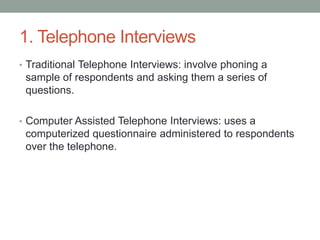 Telephonic Interview Examples Exploratory and descriptive research : Projective techniques | PPTX
