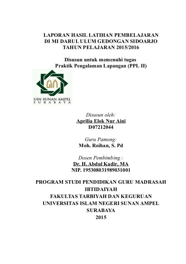 Laporan Ppl Pgmi Ftk Uinsa