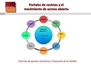 Portales de revistas y el movimiento de acceso abierto Sistemas de gestión electrónica, Evaluación de la calidad 