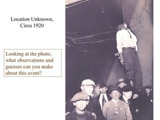 Location Unknown, Circa 1920 Looking at the photo, what observations and guesses can you make about this event? 