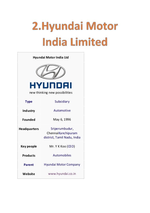 What are some subsidiaries of the Hyundai Motor Company?